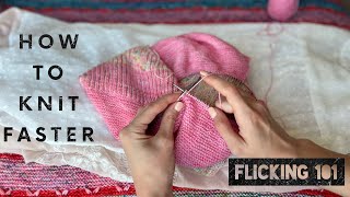 How to Knit Faster  Flicking Tutorial [upl. by Porte]