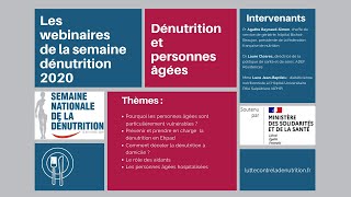 Webinaire semaine Dénutrition 2020  La dénutrition chez les personnes âgées [upl. by Kaela]