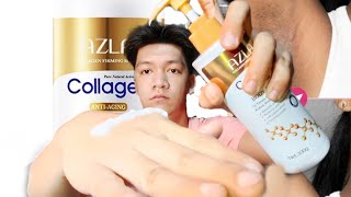 Azla collagen whitening body lotion moisturizing firming skin ng man at work [upl. by Blumenfeld]