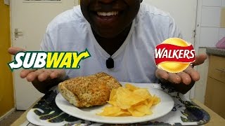 ASMR Eating Sounds SUBWAY amp Walkers Crisps [upl. by Cadmar]