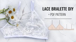 Easy Bralette DIY for beginners Sewing pattern bralette PDF [upl. by Yenaj]