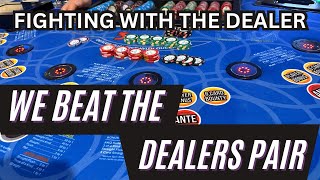 3 CARD POKER in LAS VEGAS WE BEAT THE DEALERS PAIR [upl. by Atinihs446]