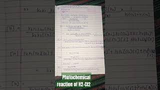 Photochemical reaction for H2Cl2mscnotes physicalchemistrynotes [upl. by Saideman]