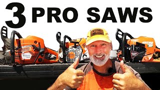 3 PRO SAWS  STIHL vs HUSQVARNA vs ECHO [upl. by Gabriell670]