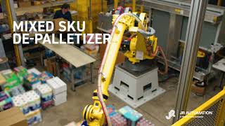 Mixed SKU Automated Depalletizing Solution  JR Automation a Hitachi Group Company [upl. by Rocky]