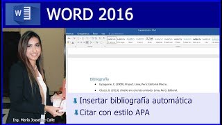 CÓMO INSERTAR BIBLIOGRAFÍA AUTOMÁTICA EN WORD CÓMO CITAR EN FORMATO APA [upl. by Mehalek768]