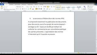 Normes IFRS et consolidation   le processus délaboration des normes IFRS [upl. by Sedecrem]