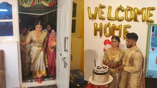 Madhu gowda comes to Nikhils house  Madhu gowda marriage latest video [upl. by Nnylharas]