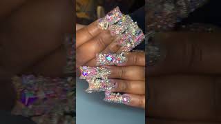 Full Bling Rhinestones on Duck Nails [upl. by Graehl]