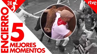 MEJORES MOMENTOS del QUINTO ENCIERRO de San Fermín 2024  Toros de Domingo Hernández [upl. by Yriek]