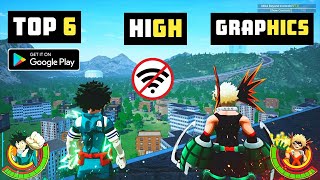 Top 6 High Graphics My Hero Academia Games For Android 2022  OFFLINE  ONLINE  Working game 🔥 [upl. by Bak297]