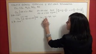 QUÍMICA Enlace Ejercicio 5  Estructuras Lewis formas resonantes NO NO2 N2O CO2 O3 [upl. by Namijneb]