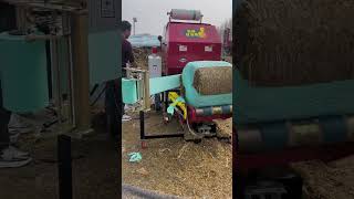 Silage Baling Film Wrapping Machine Detai HongjieSet 3 Replaces the pit to store hay green [upl. by Orji236]