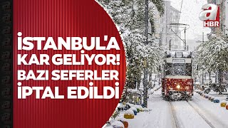 İstanbula kar geliyor Bazı seferler iptal edildi  A Haber [upl. by Demetris]