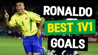 Brazils Ronaldo Nazario R9  20 Best 1v1 Goals  Fake Shot [upl. by Dnalerb]