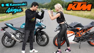 ¡ME ENFRENTO 1VS1 contra MI AMIGA en CARRERA DE MOTOS KAWASAKI VS KTM ¿le gano increíble [upl. by Sitto]