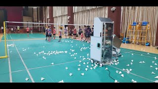 Intelligent badminton training machine shuttlecock feeder with display screen [upl. by Etnauq]