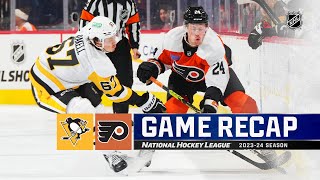 Penguins  Flyers 18  NHL Highlights 2024 [upl. by Itisahc]