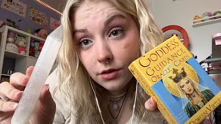 ASMR Relaxing Oracle Card Reading with Crystals ✨🔮📿 Shuffling Tapping Soft Whispering 😴💗 [upl. by Eilojne]