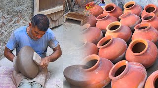 pottery making With clay  earthen pot making  clay pot pottery  ceramic earthen pot [upl. by Aillimac]