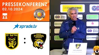 02102024  Pressekonferenz  Tölzer Löwen vs onesto Tigers Bayreuth [upl. by Retsek]