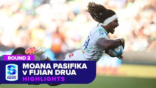 Moana Pasifika v Fijian Drua Highlights  Round 2  SRP 2024 [upl. by Uttica696]