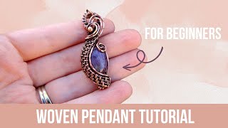 Wire Weave Pendant Tutorial for Beginners  Wire Weaving Jewelry Pattern [upl. by Anadal864]