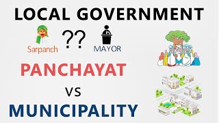 Local Government  Panchayati Raj Vs Municipalities Explained In Detail  Hindi [upl. by Fritts]