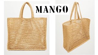 MANGO brand straw beach bag making  paper rope beach bag recipe [upl. by Esyned]