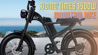 RidingTimes 1500W Fat Tire MountainCommuter Electric Bike [upl. by Suoivatram]