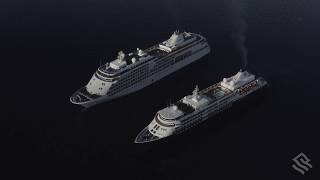 Antarctica cruise ships Silver Whisper and Silver Cloud meet in Wilhelmina Bay [upl. by Gladwin]