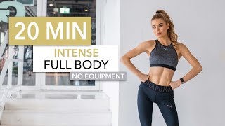 20 MIN FULL BODY WORKOUT  Intense Version  No Equipment I Pamela Reif [upl. by Johnathan]