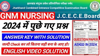 GNM Nursing English Question Paper Answer Key 2024  GNM NURSING Previous Year question paper 2024 [upl. by Enovad508]