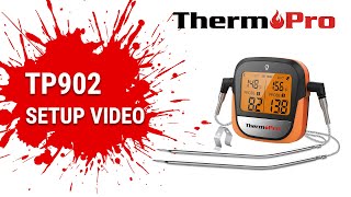 ThermoPro TP902 Bluetooth Meat Thermometer Setup Video [upl. by Ilenna]