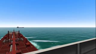 COLREGs  Rule 17  Scenario Overtaking avoiding giveway vessel  to starboard  Bridge view [upl. by Ellehcal]