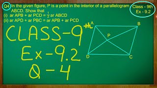 Class 9th  Ex  92 Qno  4  Areas of Parallelograms and Triangles  CBSE NCERT [upl. by Servetnick]