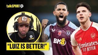 Jermaine Pennant INSISTS Aston Villas Douglas Luiz Is A BETTER PLAYER Than Arsenals Declan Rice 👀 [upl. by Tristas49]