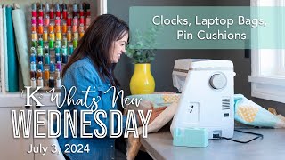 Whats New Wednesday at Kimberbell Clocks Laptop Bags Pin Cushions Digital SALE  5 Winners [upl. by Romona]