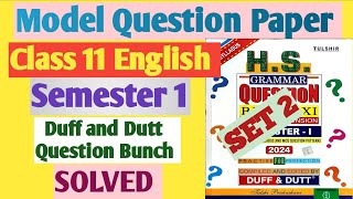 Class 11 English Semester 1 exam Model Question paper  WBCHSE Model Questio Class 11 English [upl. by Akcired]