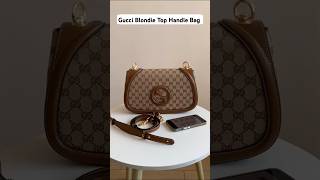 Gucci Blondie Top Handle Bag Beige and Dark Brown GG Canvas bag luxurybag luxury gucci [upl. by Adiana960]