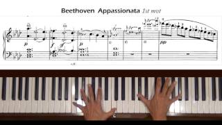 Beethoven Appassionata 1st mvt Piano Tutorial Part 1 [upl. by Polard]