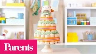 Baby Shower Ideas  How to Make a Diaper Cake  Parents [upl. by Eselahc336]