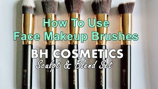 BH Cosmetics Face Makeup Brushes Set Tutorial  How To Use [upl. by Atiuqa]