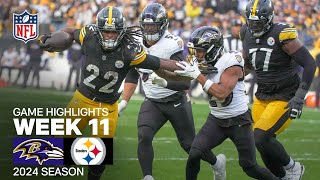 Baltimore Ravens vs Pittsburgh Steelers  2024 Week 11 Game Highlights [upl. by Nebuer]