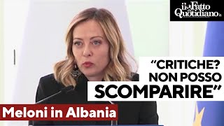 Meloni in Albania quotSpot elettorale Sono qui da presidente del Consiglio non posso scomparirequot [upl. by Eerased]