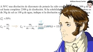 Calcular 𝐬𝐨𝐥𝐮𝐛𝐢𝐥𝐢𝐝𝐚𝐝 𝐜𝐫í𝐭𝐢𝐜𝐚 300 g dicromato de potasio en 2300 kg de solución á𝐥𝐠𝐞𝐛𝐫𝐚 [upl. by Nidnal543]