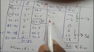 statistics class 10Step deviation method to find Mean [upl. by Doane]