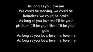 As Long As You Love Me  Justin Bieber ft Big Sean  Official Lyrics [upl. by Washburn]