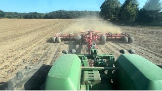 Speed tilling with our 30’ Pottinger disc and 9320 JD a little CORN CHOPPING to end the day [upl. by Ellennahs513]