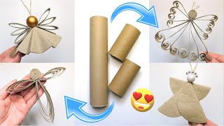 Smart Paper Rolls Reuse Craft ♻️ 4 Beautiful Angel DIY Ideas 👼 Easy Paper Home Decoration [upl. by Albion]